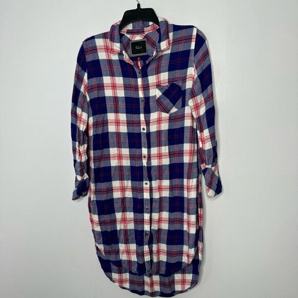 Rails red flannel shirt dress size small - Picture 1 of 7